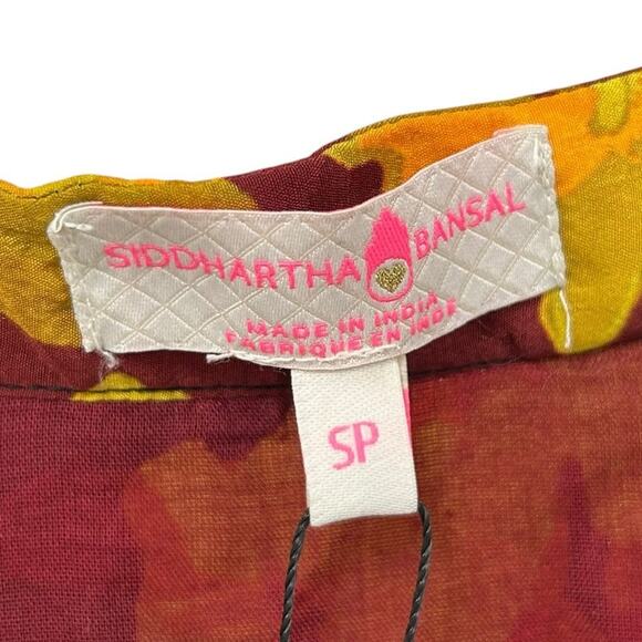 NWT Siddhartha Bansal Anthro Arcadia Print Tiered Dress Womens Size Petite Small - Picture 3 of 7